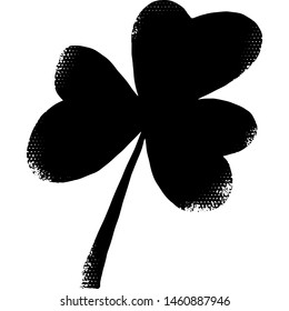 Shamrock textured icon. Vector illustration isolated on white background.