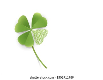Shamrock, three or four leaf clover,
Lucky charm or bad luck,
Vector illustration isolated on white background

