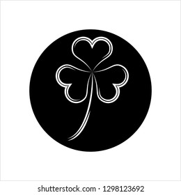 Shamrock Three Leaf Clover Icon Vector Art Illustration