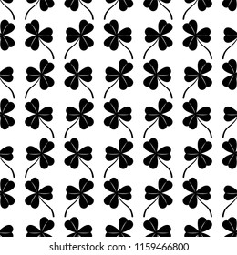 Shamrock Three Leaf Clover Seamless Pattern Vector Art Illustration
