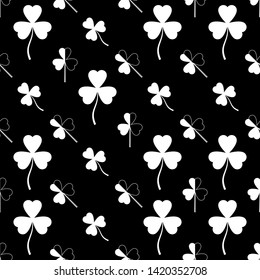 Shamrock Three Leaf Clover Seamless Muster Vektor Art Illustration