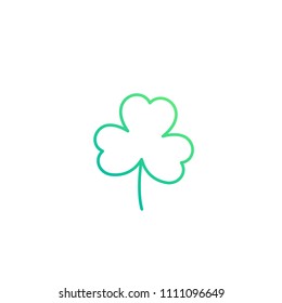 shamrock, trefoil line icon