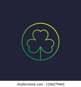 shamrock, trefoil vector line logo