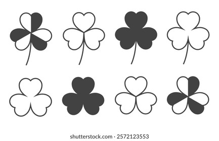 shamrock variations icon symbol vector illustration collection