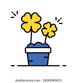 Shamrock vector filled outline icon. EPS 10 file