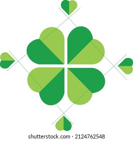 Shamrock vector green Clover white Background
