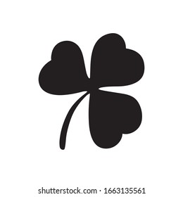 Shamrock Vector Icon Black Silhouette On Stock Vector (Royalty Free ...