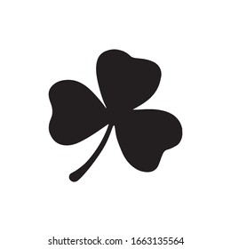 Shamrock vector icon black silhouette on white background