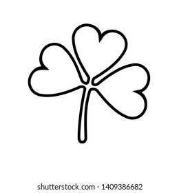 Shamrock vector icon, clover illustration logo.