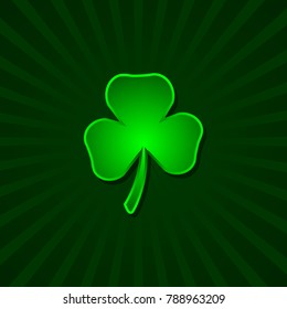 Shamrock vector icon. Green shamrock illustration. Isolated shamrock for Saint Patrick s Day.
