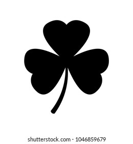 Shamrock vector icon on white background. Clover leaf icon