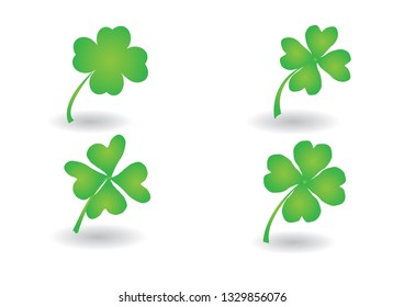 Shamrock vector icon on white background. Happy St. Patrick's Day illustration