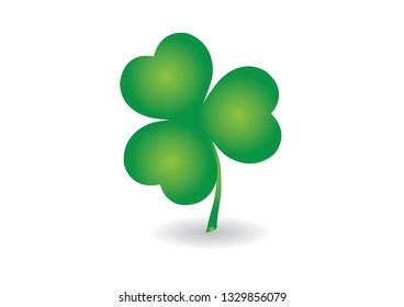 Shamrock vector icon on white background. Happy St. Patrick's Day illustration