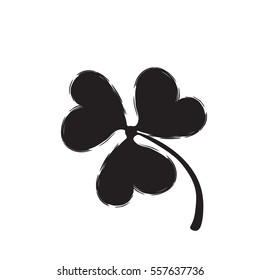 Shamrock Vector Icon for St. Patrick Day. Trefoil Illustration Isolated on White Background