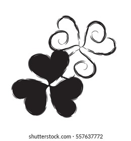 Shamrock Vector Icon for St. Patrick Day. Trefoil Illustration Isolated on White Background