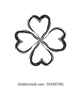 Shamrock Vector Icon for St. Patrick Day. Trefoil Illustration Isolated on White Background