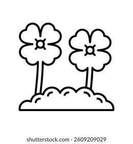 Shamrock vector outline icon. EPS 10 file