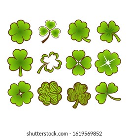 Shamrock vector set collection graphic clipart design