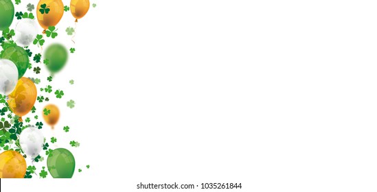 Shamrocks and balloons on the white background. Eps 10 vector file.