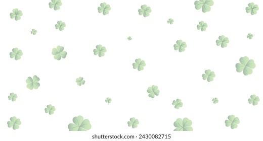 Shamrocks or clover leaves are isolated in the background with space to celebrate St. Patrick's Day. 