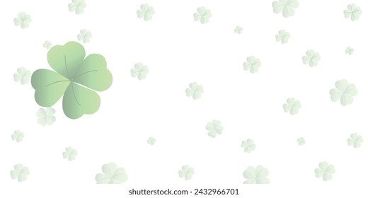 Shamrocks or clover leaves are isolated in the background with space to celebrate St. Patrick's Day. 