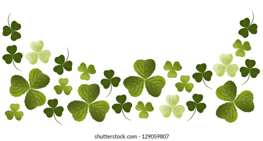 Shamrocks Clovers Dividers. St.Patric Day.Using Clipping mask, transparency, gradation. EPS10.