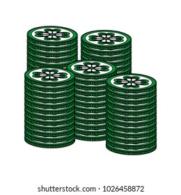 Shamrocks coin isolated
