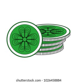 Shamrocks coin isolated