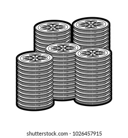 Shamrocks coins isolated
