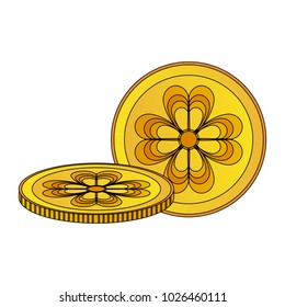 Shamrocks coins isolated