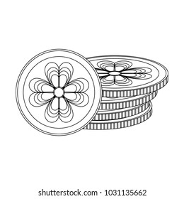 Shamrocks coins isolated