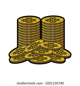 Shamrocks coins isolated