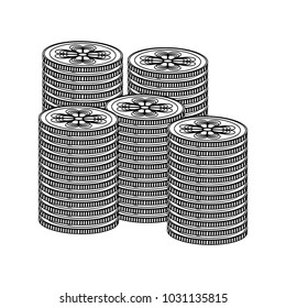Shamrocks coins isolated