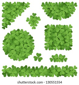 Shamrocks decorations isolated on white background