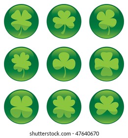 Shamrocks icon set - vector