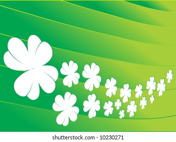 Shamrocks em fundo verde