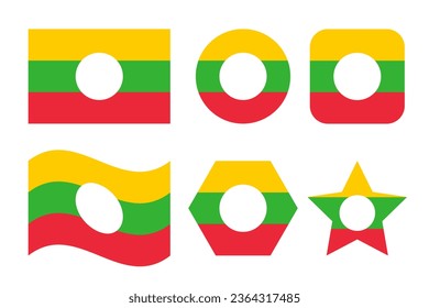 Shan State flag simple illustration for independence day or election