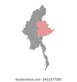 Shan state map, administrative division of Myanmar. Vector illustration.