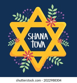 Shana tova design with star of david