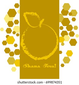 Shana Tova - Happy New Year (hebrew). Apple and Honey with honeycomb