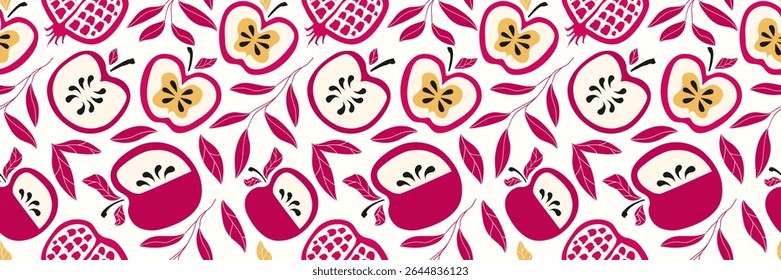 Shana Tova pattern hand drawn modern color