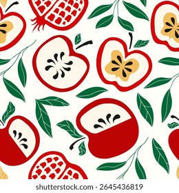 Shana Tova pattern hand drawn cute color stye