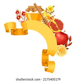 Shana Tova. Rosh Hashanah decorative frame. Happy Jewish New Year.