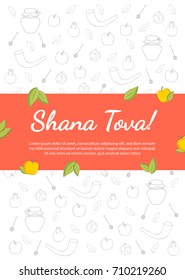 Shana tova. Rosh Hashanah. Jewish new year celebration. ector illustration Rosh hashanah (jewish new year) holiday banner design. Template for postcard, poster, invitation card, cover