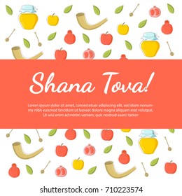 Shana tova. Rosh Hashanah. Jewish new year celebration. ector illustration Rosh hashanah (jewish new year) holiday banner design. Template for postcard, poster, invitation card, cover