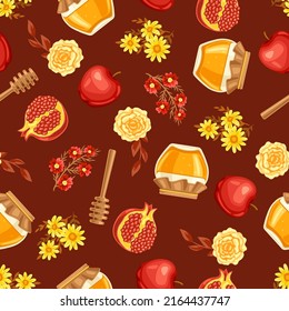 Shana Tova. Rosh Hashanah seamless pattern. Happy Jewish New Year.