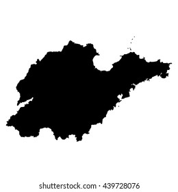 Shandong black map on white background vector