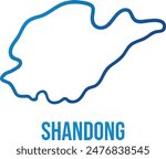 Shandong, China linear simplified map
