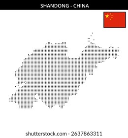 Shandong province in China presented with dots