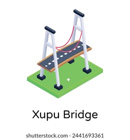 Shangai-Brücke-Symbol, xupu-Brücke isometrisches Design